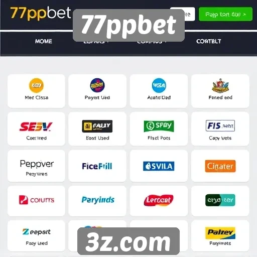 Métodos de pagamento disponíveis no 77ppbet